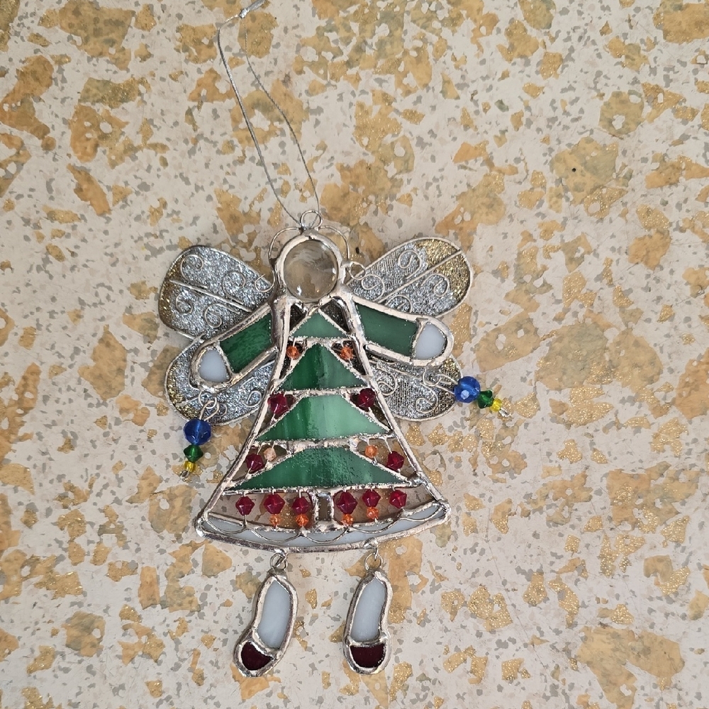 Stained Glass Angel Ornament